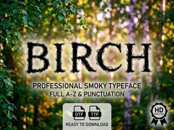 Birch: A Decorative Display Font for Bold Headlines