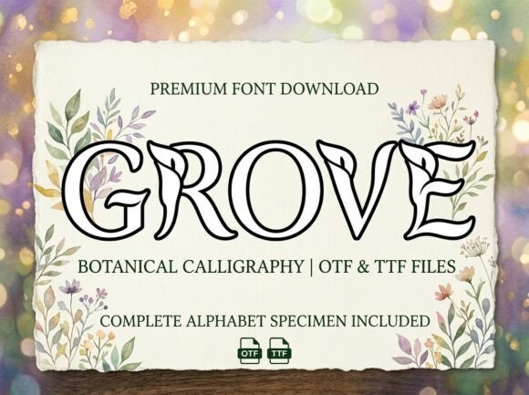 Grove: A Decorative Display Font for Headlines